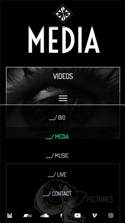 DSEED: Vista móvil (Sección Media + Menú)