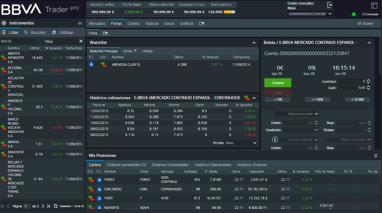 BBVA Trader Pro - Fichas-Boleta